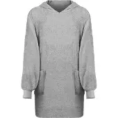 vidaXL Deken hoodie KINN Grijs L Katoen