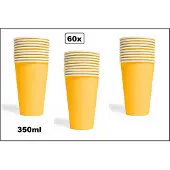 Wefiesta 60x Mega beker geel karton 350ml - Drinken drank limonade
