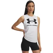 Under Armour Live Sportstyle Graphic Sleeveless T-shirt Wit XL Vrouw