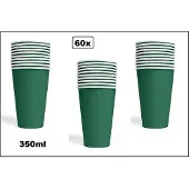 Wefiesta 60x Mega beker groen karton 350ml - Drinken drank limonade