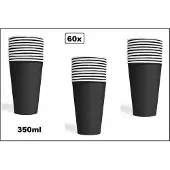 Wefiesta 60x Mega beker zwart karton 350ml - Drinken drank limonade