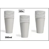 Wefiesta 60x Mega beker zilver karton 350ml - Drinken drank limonade
