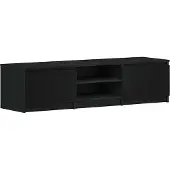 vidaXL TV-meubel Zwart Eiken 140x40x36 cm Bewerkt Hout