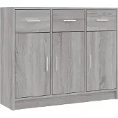 vidaXL Dressoir 91x28x75 cm bewerkt hout grijs sonoma eikenkleurig