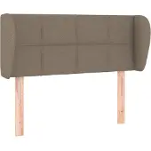 vidaXL Hoofdbord met randen 203x23x78/88 cm stof taupe