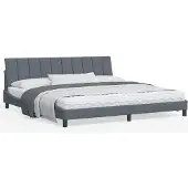 vidaXL Bedframe zonder matras "Hanko" 200x200 cm fluweel donkergrijs