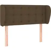 vidaXL Hoofdbord met randen 83x23x78/88 cm stof donkerbruin