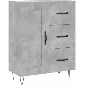 vidaXL Hoge kast 69,5x34x180 cm bewerkt hout betongrijs