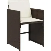 vidaXL 17-delige Tuinset met kussens poly rattan bruin