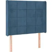 vidaXL Hoofdbord met randen 147x16x78/88 cm fluweel donkerblauw