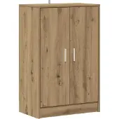 vidaXL Schoenenkasten 2 st 32x35x70 cm bewerkt hout artisanaal eiken
