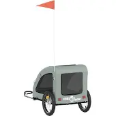 vidaXL Hondenfietstrailer oxford stof en ijzer grijs