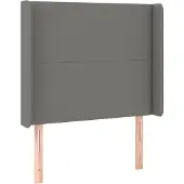vidaXL Hoofdbord met randen 147x16x78/88 cm stof donkergrijs