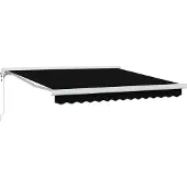 vidaXL Uitschuifbare luifel Zwart 350 x 250 cm Stof en Metaal