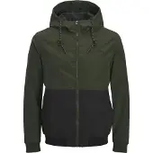 Jack & Jones Tussenjas 'JJERush' olijfgroen / zwart
