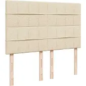 vidaXL Ottoman bed met matras en LED's 140x200cm stof crèmekleurig