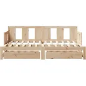 vidaXL Slaapbank met onderschuifbed en lades zonder matras 90x190 cm