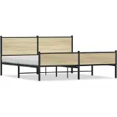vidaXL Bedframe zonder matras metaal sonoma eikenkleurig 180x200 cm