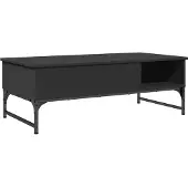 vidaXL Salontafel 100x50x35 cm bewerkt hout en metaal zwart