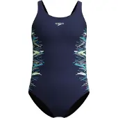 Speedo EnduraFlex sportbadpak Placement donkerblauw Meisjes Nylon - maat 140