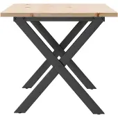 vidaXL Salontafel X-frame 90x40x45 cm massief grenenhout en staal