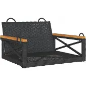 vidaXL Schommelbank 63x62x40 cm poly rattan zwart