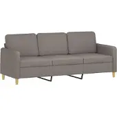 vidaXL Driezitsbank 180 cm stof taupe