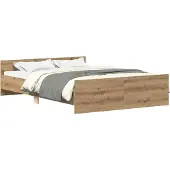 vidaXL Bedframe zonder matras spaanplaat artisanaal eikenkleurig