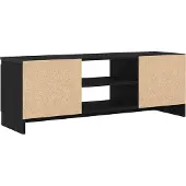 vidaXL Tv-meubel 102x30x36 cm spaanplaat zwart eikenkleurig
