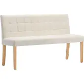 vidaXL Bankje 140 cm fluweel crèmekleurig
