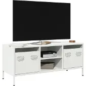 vidaXL Tv-meubel 101,5x39x43,5 cm koudgewalst staal wit