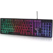 Gembird Rainbow Backlight Multimedia Keyboard KB-UML-01 -US Layout (PC) Nieuw