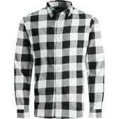 Jack & Jones Overhemd 'Gingham' zwart / wit