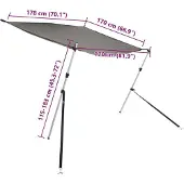 vidaXL Schaduwdoek T-top 170x208x(115-183) cm antracietkleurig