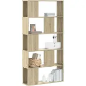 vidaXL Boekenkast 5-laags 80,5x23,5x162,5 cm bewerkt hout sonoma eiken