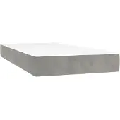 vidaXL Pocketveringmatras medium twin XL 100x203x20 cm fluweel lichtgrijs