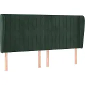 vidaXL Hoofdbord met randen 163x23x78/88 cm fluweel donkergroen