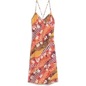 Superdry Halflange Cami-slipjurk met Print Rood Grootte: 36