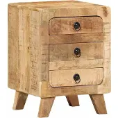 vidaXL Nachtkastje 37x32x50 cm massief ruw mangohout