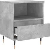 vidaXL Nachtkastje 40x35x50 cm bewerkt hout betongrijs