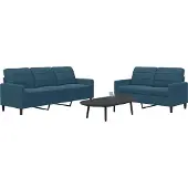 vidaXL 2-delige Loungeset met kussens fluweel blauw