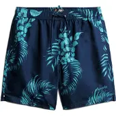 Superdry Gerecyclede Hawaïaanse Zwemshort - 43 cm Blauw Grootte: S