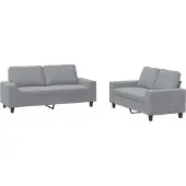 vidaXL 2-delige Loungeset stof lichtgrijs