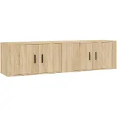 vidaXL Tv-wandmeubels 2 st 80x34,5x40 cm sonoma eikenkleurig