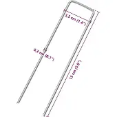 vidaXL Grondharingen 25 st U-vormig 15x3,5 cm gegalvaniseerd staal