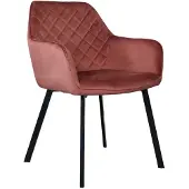 Lizzely Garden & Living Eetkamerstoel met armleuning Yurgan velvet roze eetstoel zetel