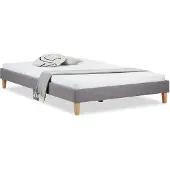 Homestyle4u Tweepersoonsbed - 140x200 cm - Gestoffeerd bed - Grijs