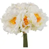 Viana Pioenrozen Kunst Pioenrozen Wit Geel Kunstbloemen 7 Stuks, 7 Stück