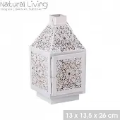 Natural Living "" LANTAARN KENITRA WIT 13 x 13,5 x H26CM