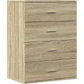 vidaXL Dressoir 60x39x80 cm bewerkt hout sonoma eikenkleurig
